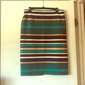 Emerald green striped skirt